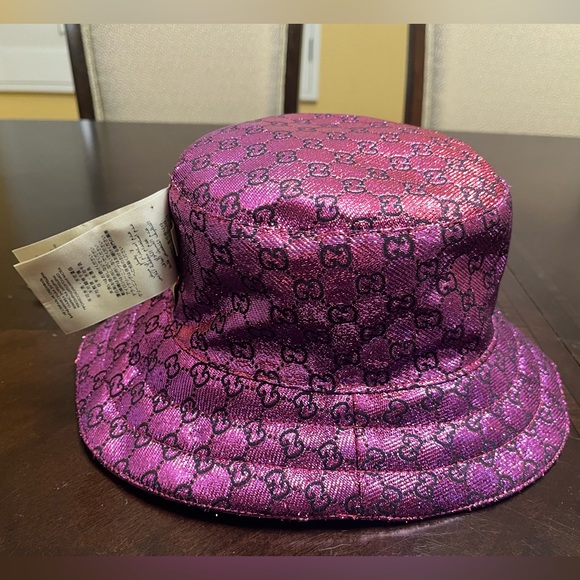 New Gucci GG Supreme Logo Floral Double Sided Bucket Hat - Picture 5 of 15